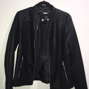 Faux leather black jacket